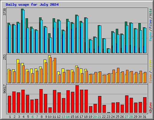 Daily usage for July 2024