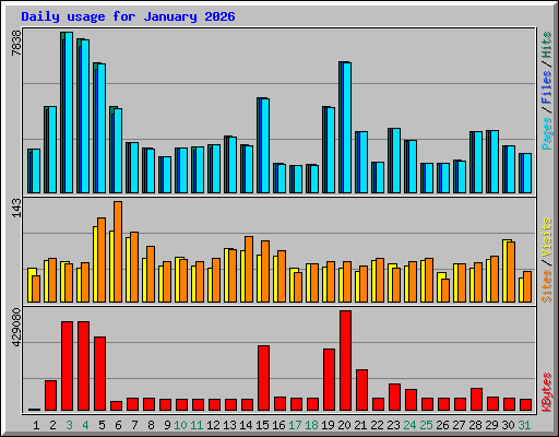 Daily usage for January 2026