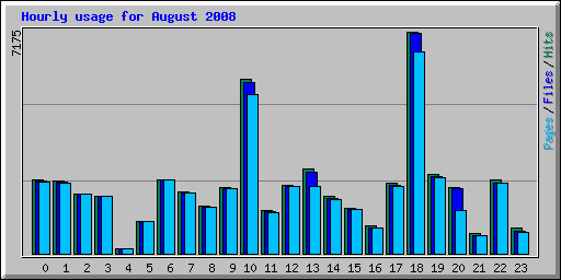 Hourly usage for August 2008