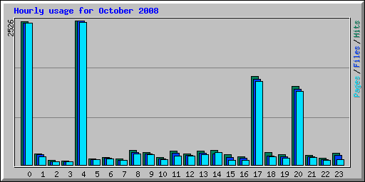 Hourly usage for October 2008