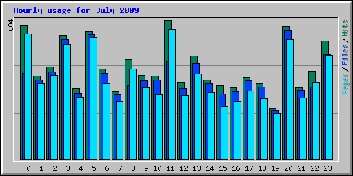 Hourly usage for July 2009