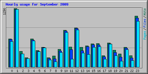 Hourly usage for September 2009