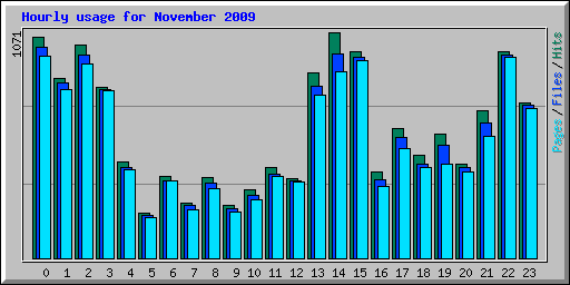 Hourly usage for November 2009