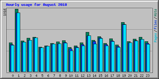 Hourly usage for August 2010