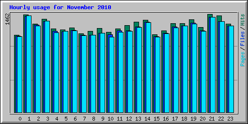 Hourly usage for November 2010