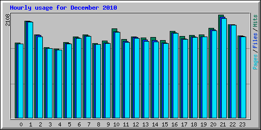 Hourly usage for December 2010