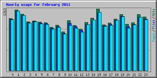 Hourly usage for February 2011