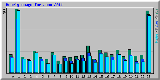 Hourly usage for June 2011
