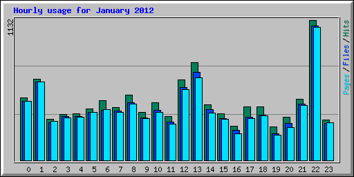 Hourly usage for January 2012