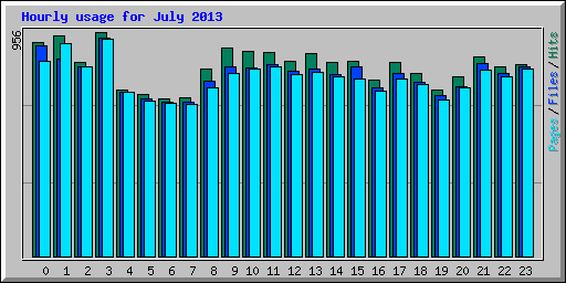 Hourly usage for July 2013