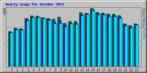 Hourly usage for October 2013