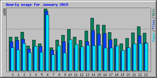 Hourly usage for January 2015