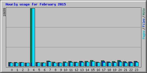 Hourly usage for February 2015