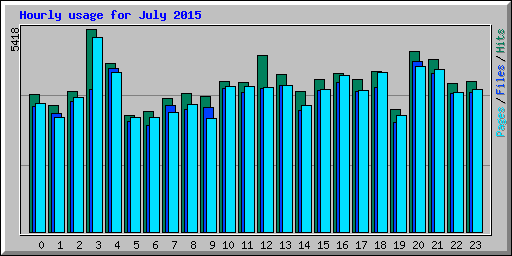 Hourly usage for July 2015