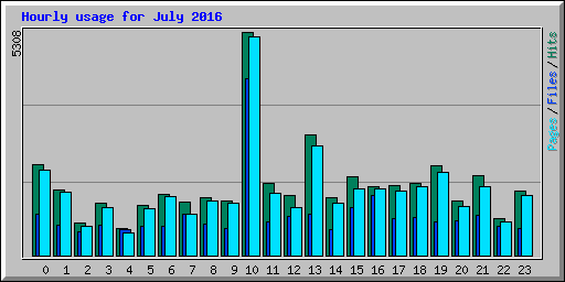 Hourly usage for July 2016