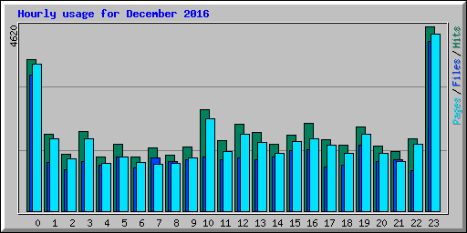 Hourly usage for December 2016