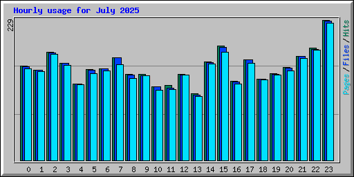 Hourly usage for July 2025